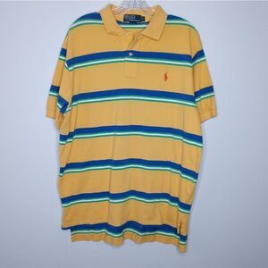 Polo Ralph Lauren yellow striped polo shirt size large